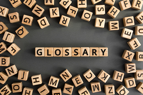 Glossary - word from wooden blocks