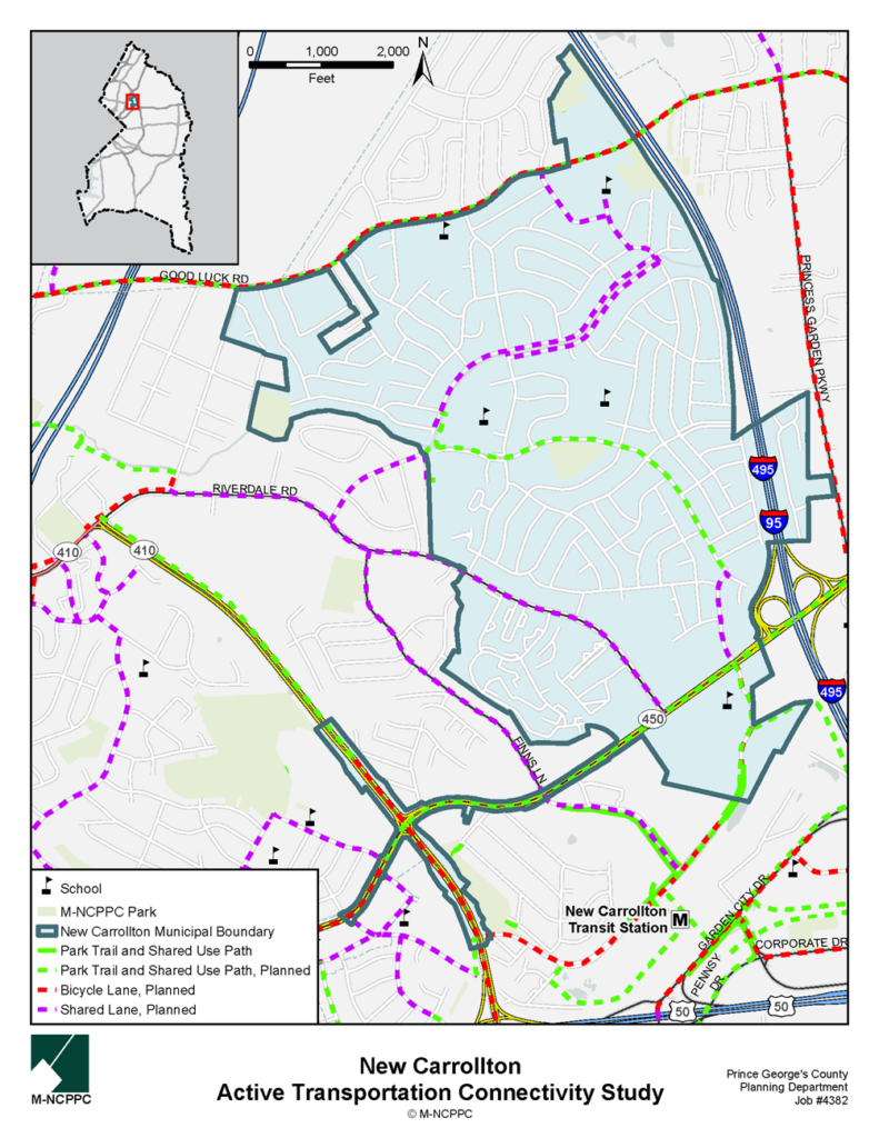 New Carrollton Active Transportation Connectivity Study Area Map