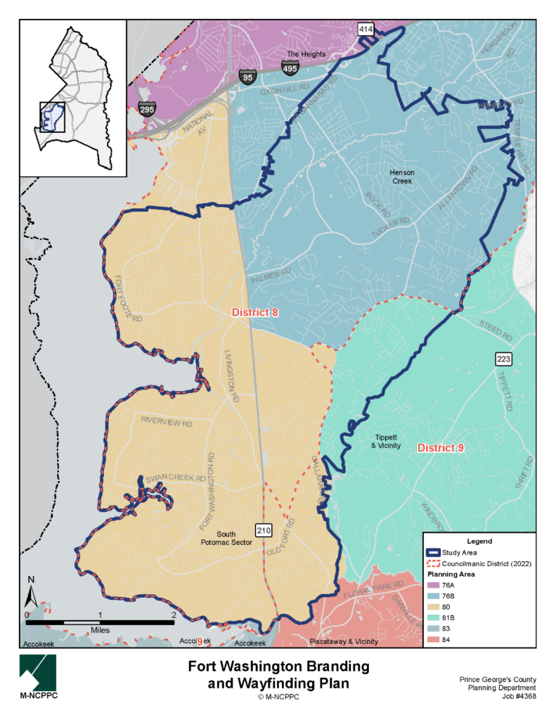 Fort Washington Branding and Wayfinding Plan Project Boundary Map