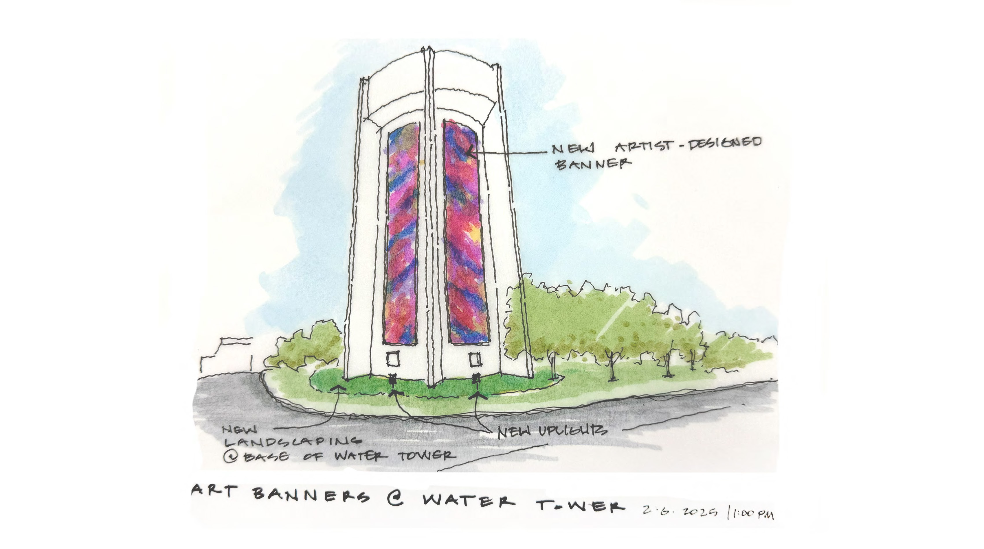 Suitland Cultural ArtsSketches - Art Banners and Water Tower