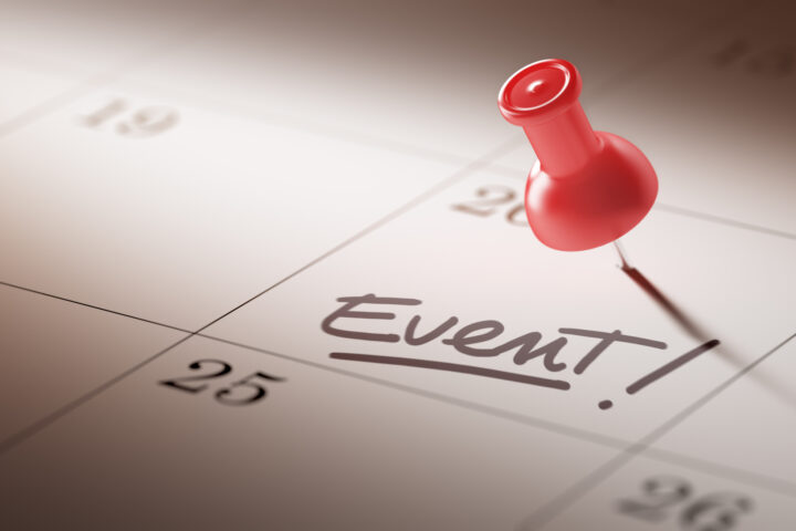 Calendar image with a red pin