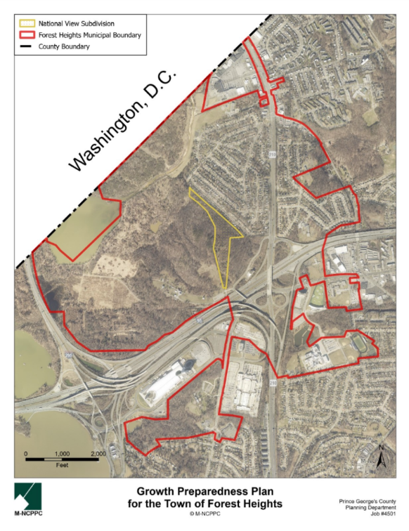 Map of Growth Preparedness Plan for the Town of Forest Heights Study Area